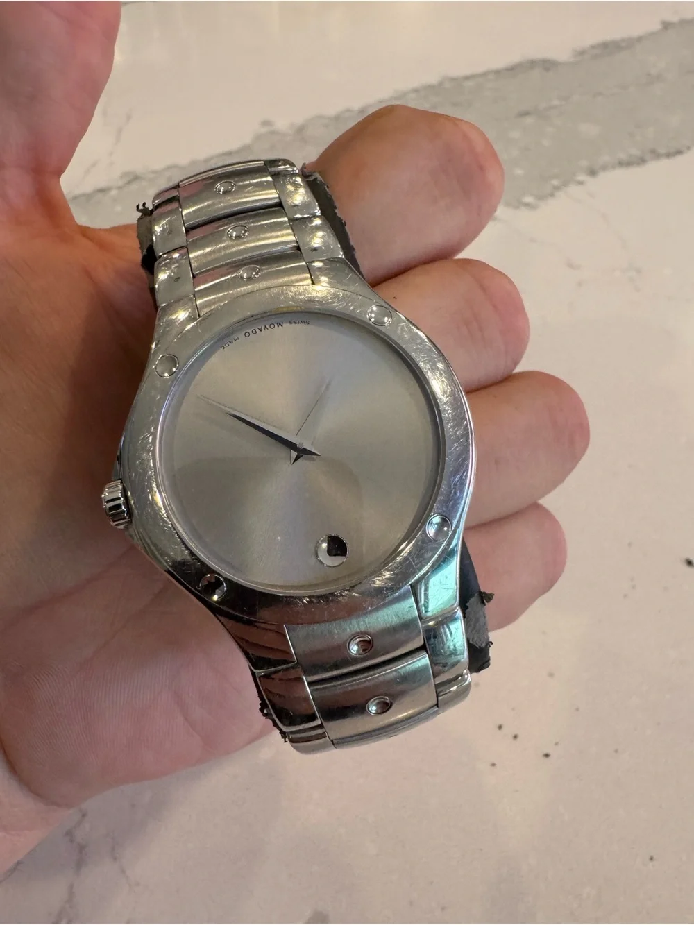 Movado Silver-Tone Minimalist Bracelet Watch